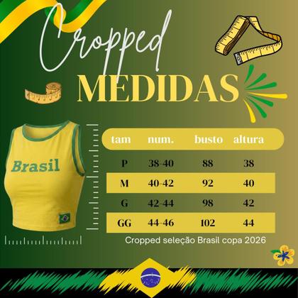Imagem de Regata Curta Cavada Regata do Brasil Estampa Camisa da Copa