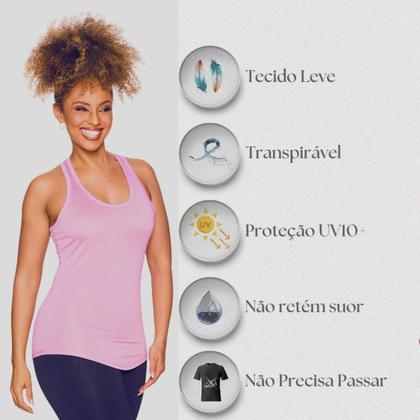 Imagem de Regata Dry Fit Roupa Academia Uv Tapa Bumbum Fitness Treino