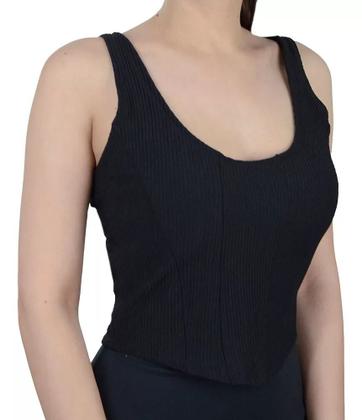 Imagem de Regata Feminina Babicat Cropped Corpete Preto - B2807