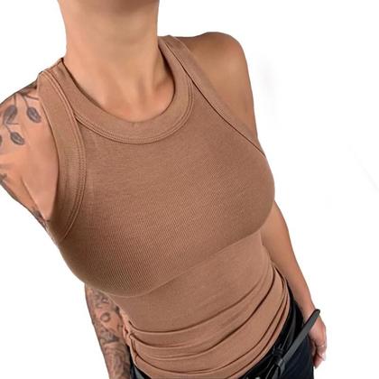 Imagem de Regata Feminina Básica com Nervuras - Gola Redonda e Algodão