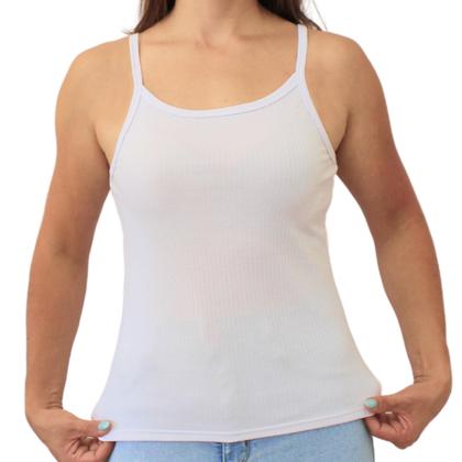 Imagem de Regata Feminina Canelada Modeladora Alcinha Verão