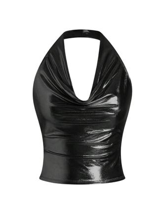 Imagem de Regata Feminina Gola Cowl Neck Estilo Y2K Top Frente Única