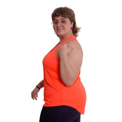 Imagem de Regata Feminina Plus Size Blusa Academia Dry Fitness Malha Fria