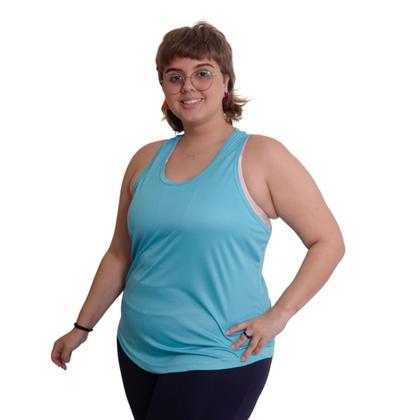 Imagem de Regata Feminina Plus Size Blusa Academia Dry Fitness Malha Fria