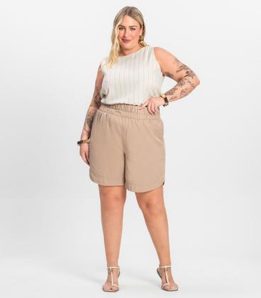 Imagem de Regata Feminina Plus Size em Visco Secret Glam Bege