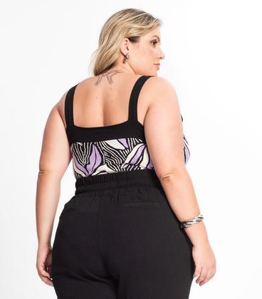 Imagem de Regata Feminina Plus Size Estampada Secret Glam Roxo