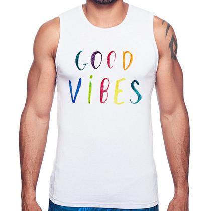 Imagem de Regata Good Vibes Cores - Foca na Moda