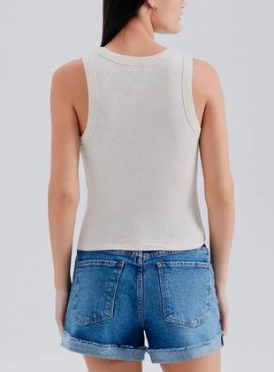 Imagem de Regata Hering 4APP Feminina Canelada Linho e Algodão T. P/XG