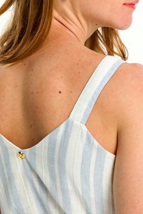 Imagem de Regata Listrada Alça Larga azul GG