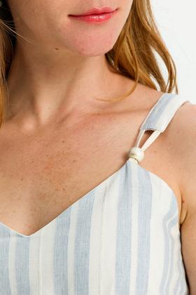 Imagem de Regata Listrada Alça Larga azul M