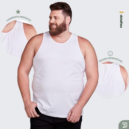 Imagem de Regata Masculina Plus Size Algodão Extra Grande