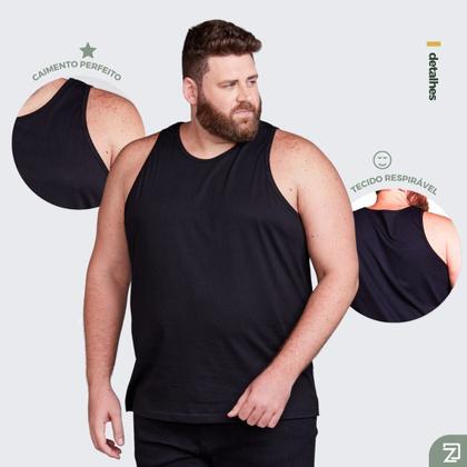 Imagem de Regata Masculina Plus Size Algodão Extra Grande
