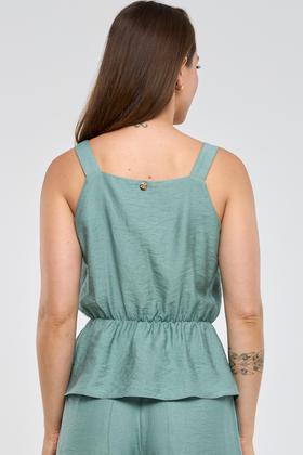 Imagem de Regata PKS Peplum Viscose Verde