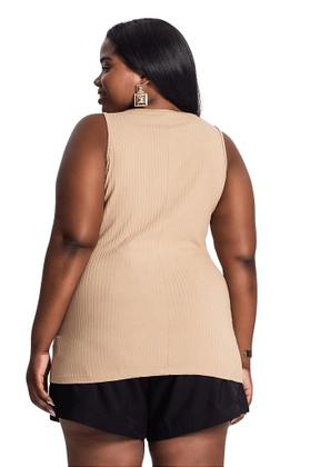 Imagem de Regata Plus Size em Ribana Canelada Secret Glam - Conforto e Estilo