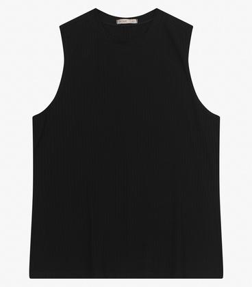 Imagem de Regata Plus Size Em Ribana Canelada Secret Glam Preto