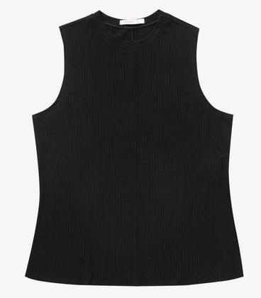 Imagem de Regata Plus Size Em Ribana Canelada Secret Glam Preto