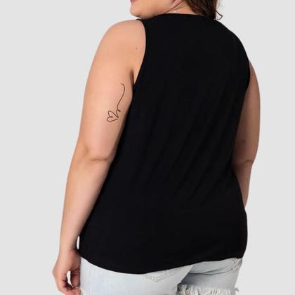 Imagem de Regata Plus Size Feminina Algodão Blusa Academia Basica Lisa Coloridas