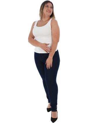 Imagem de Regata Plus Size Feminina Lisa Fitness Poliamida Branca