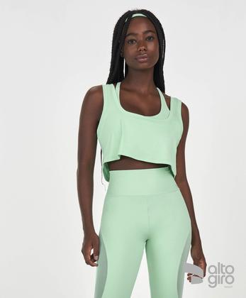 Imagem de Regata Super Cropped Frente e Costas Alto Giro Verde Tropical