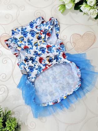 Imagem de Regatinha Smurfs com Tutu para cachorro e gato
