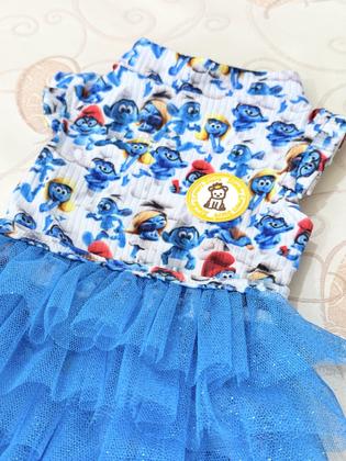Imagem de Regatinha Smurfs com Tutu para cachorro e gato