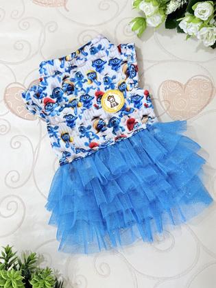 Imagem de Regatinha Smurfs com Tutu para cachorro e gato