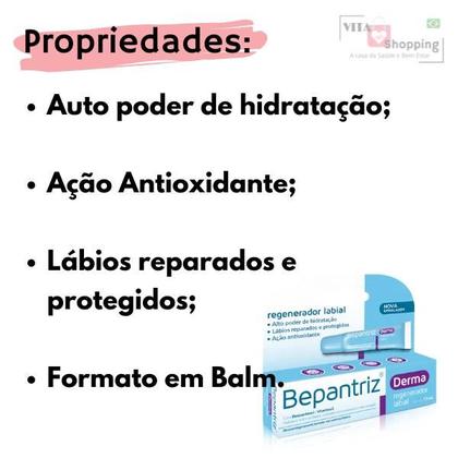 Imagem de Regenerador e Hidratante Labial Bepantriz Creme 7,5ml CIMED