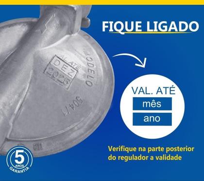 Imagem de Registro Regulador Válvula De Gás Botijão Marcador P13