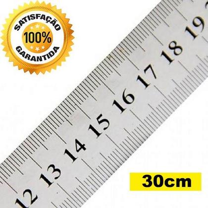 Imagem de Régua 30cm Aço Inox Escolar Escritório Casa Estudos.