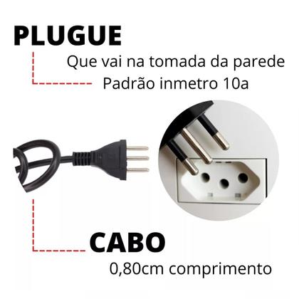 Imagem de Régua 4 Tomadas Com Proteção, Fusível Chave Liga Luz De Led Oferta
