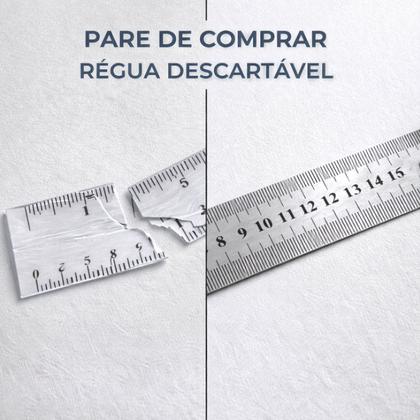Imagem de Régua 50cm Metal Graduada Aço 500mm 20 Polegada Profissional