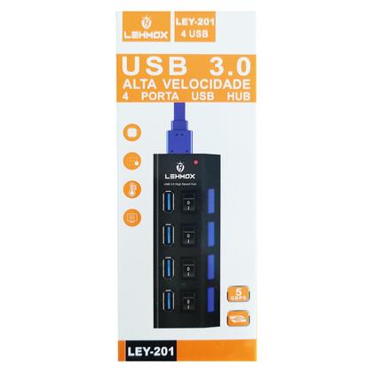 Imagem de Régua Cabo Hub USB 3.0 4 Portas Rápido Extensão Usb Para Pc