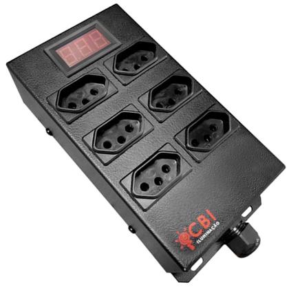 Imagem de Régua De 6 Tomadas Com Voltímetro 4000w