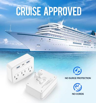 Imagem de Régua de alimentação Puveini Cruise dobrável com USB C 3.4A 6 tomadas