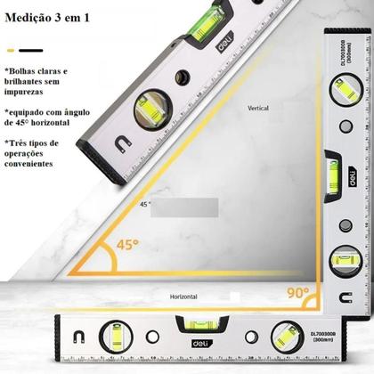 Imagem de Régua De Alumínio Com Nível Bolha 80X5X2,2 Cm
