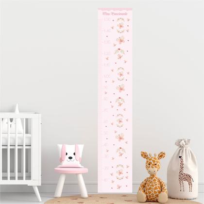 Imagem de Régua de Crescimento Adesivo Borboletas Infantil Menina