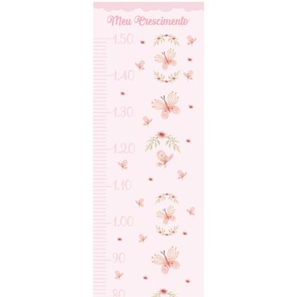 Imagem de Régua de Crescimento Adesivo Borboletas Infantil Menina