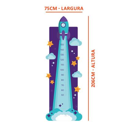 Imagem de Régua de Crescimento Adesivo Foguete 206 cm Altura