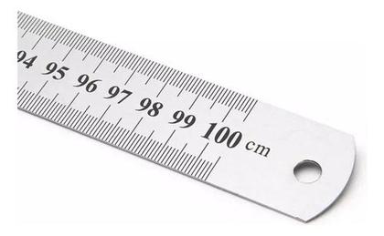 Imagem de Régua De Metal Aço Inox 100 cm-1 Metro Profissional Flexivel