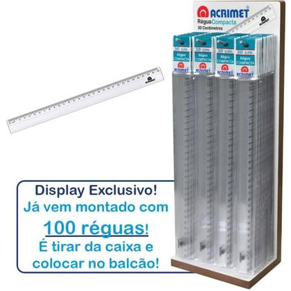 Imagem de Regua de Poliestireno Compacta CR.30CM Display C/100