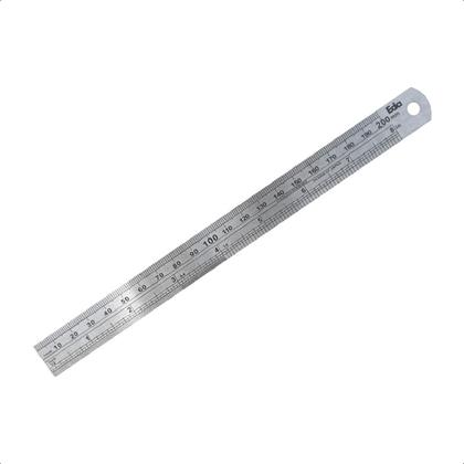 Imagem de Régua Em Aço Inox Escala Mm e Pols 20cm 08 Pols