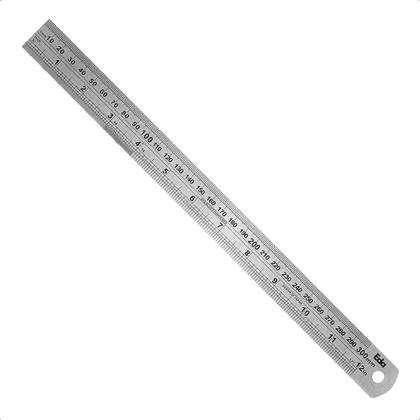 Imagem de Régua Em Aço Inox Escala Mm e Pols 30cm 12 Pols