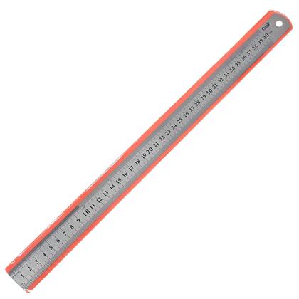 Imagem de Régua Escala De Aço Inox Graduada 40cm ( 16") x 25,4mm (1") x 0,6mm KIT 2 Peças
