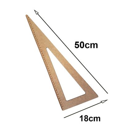 Imagem de Régua Esquadro 50cm Modelagem Confecção 1197 50x18cm Mdf