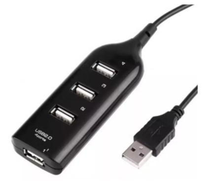 Imagem de Régua extensão cabo Hub Usb 2.0 De 4 Portas Rápidas