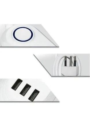 Imagem de Régua Extensão De 2 Metros Com 4 Tomadas 3 Usb Carregador