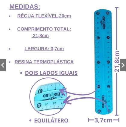 Imagem de Régua Flexivel Leo & Leo Cores Sortidas 20Cm