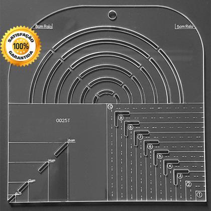 Imagem de Regua Gabarito Curva Quadrado Caixa Leite Canto Mitrado 20cm