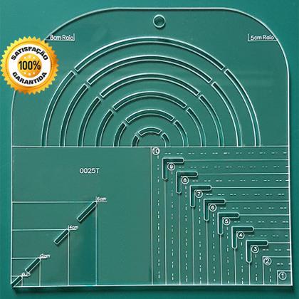 Imagem de Regua Gabarito Curva Quadrado Caixa Leite Canto Mitrado 20cm