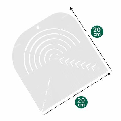 Imagem de Régua Gabarito Curva Quadrado Caixa Leite Canto Mitrado 20cm